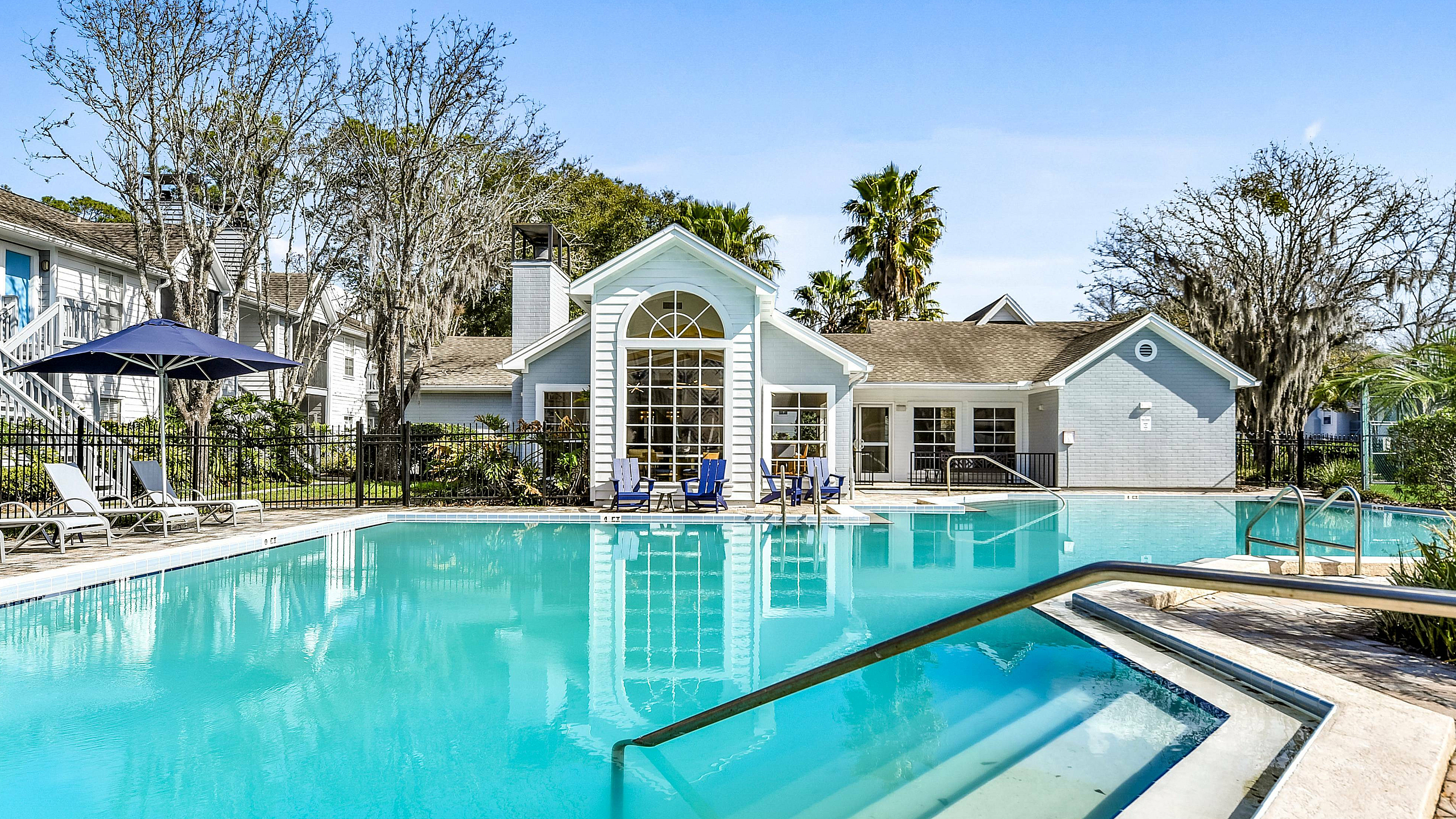 Sparkiling swimming pool