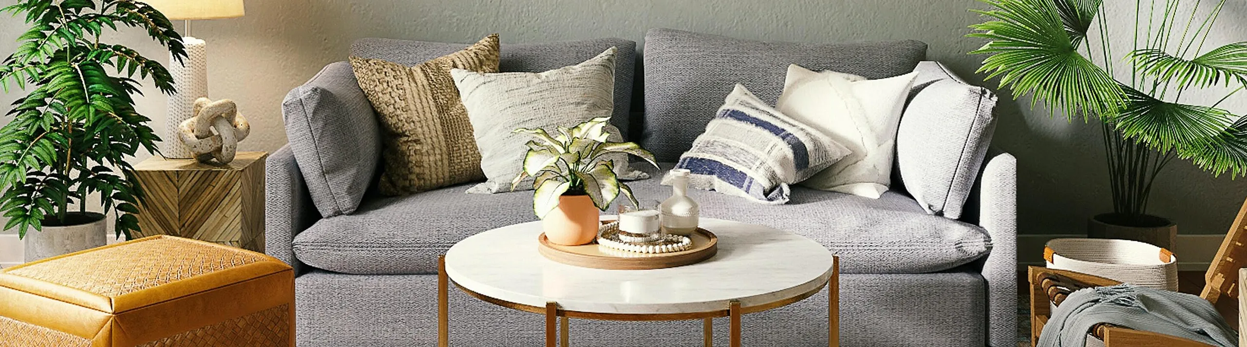 stock image of a couch and living room