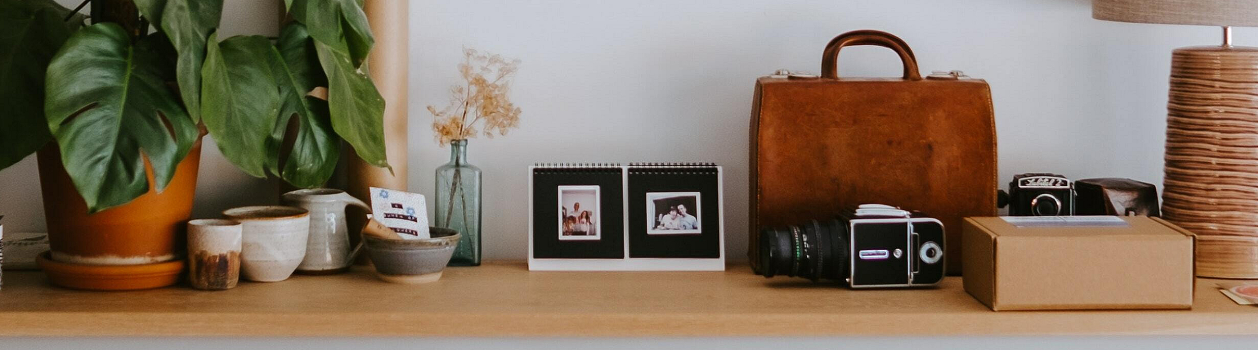 stock of a shelf with personal affects