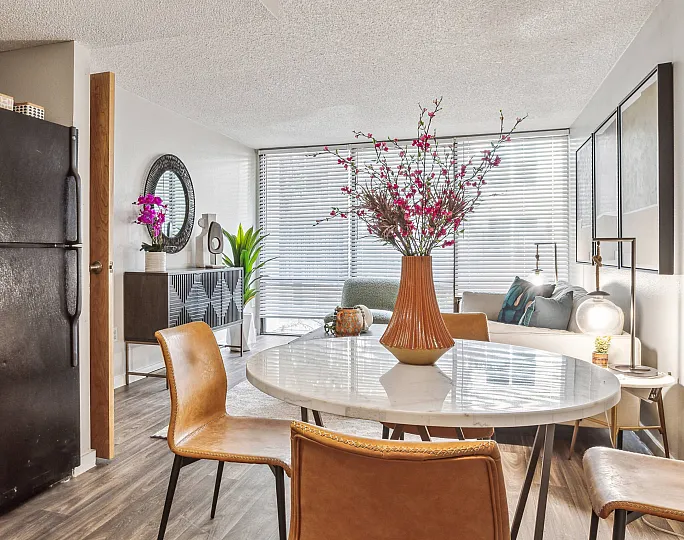 dining nook in the open floor plan
