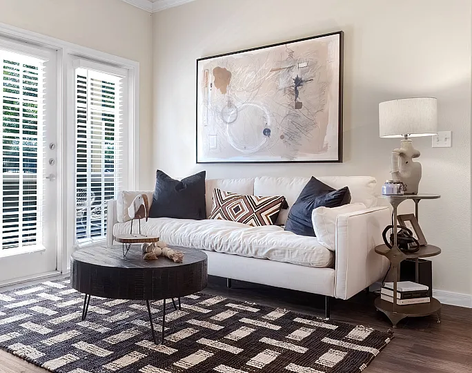 spacious living room in unit