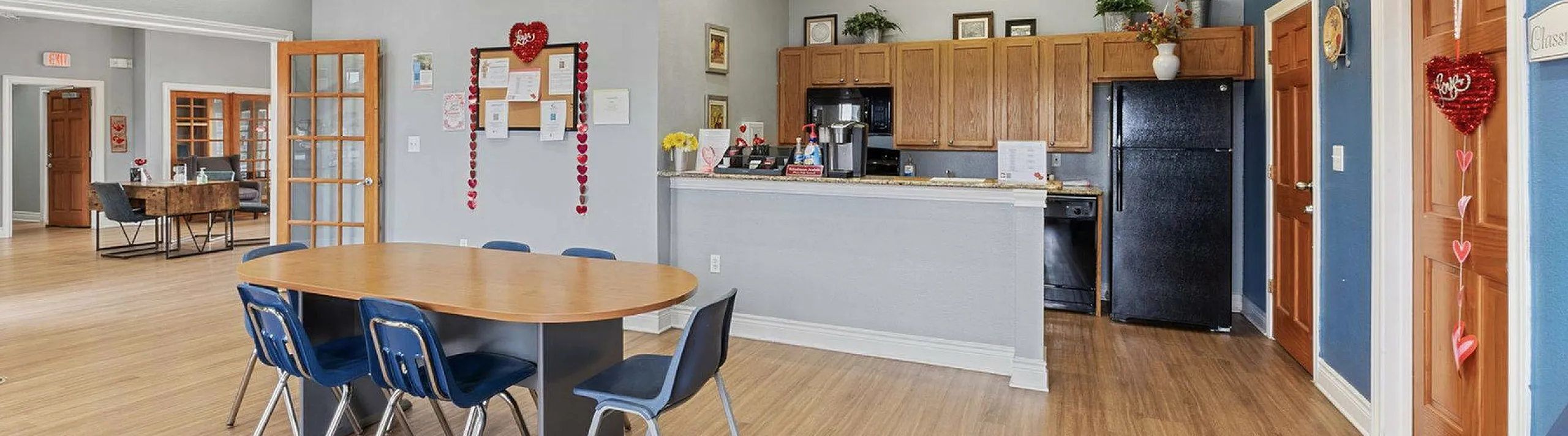 kitchenette in the leasing office