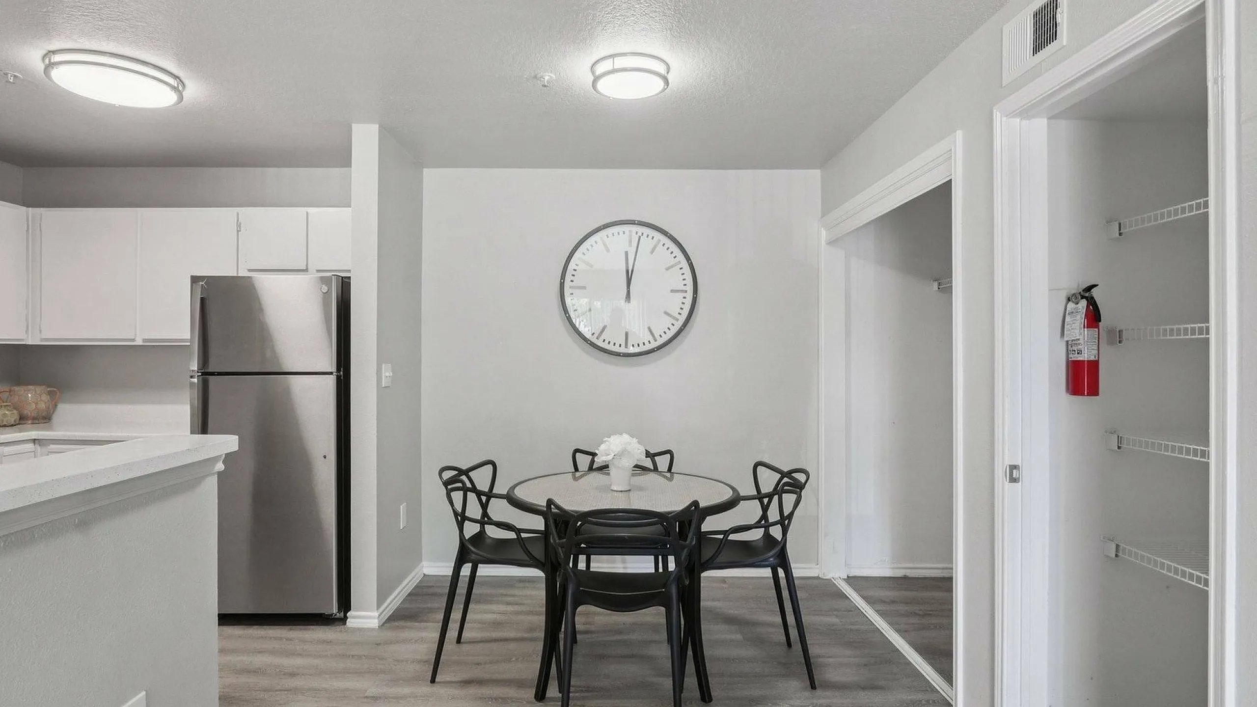 A Modern Kitchen with White Cabinets in Austin Texas