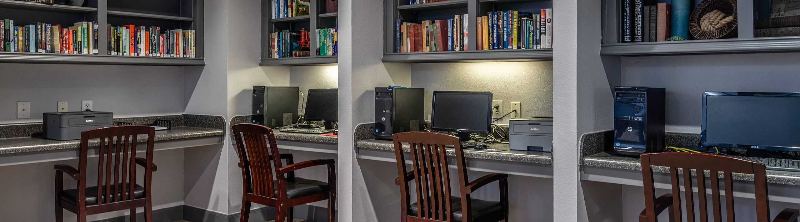 computer and library room