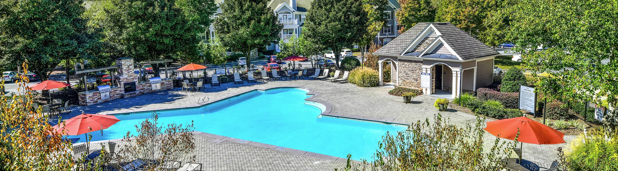 neighborhood beside the pool