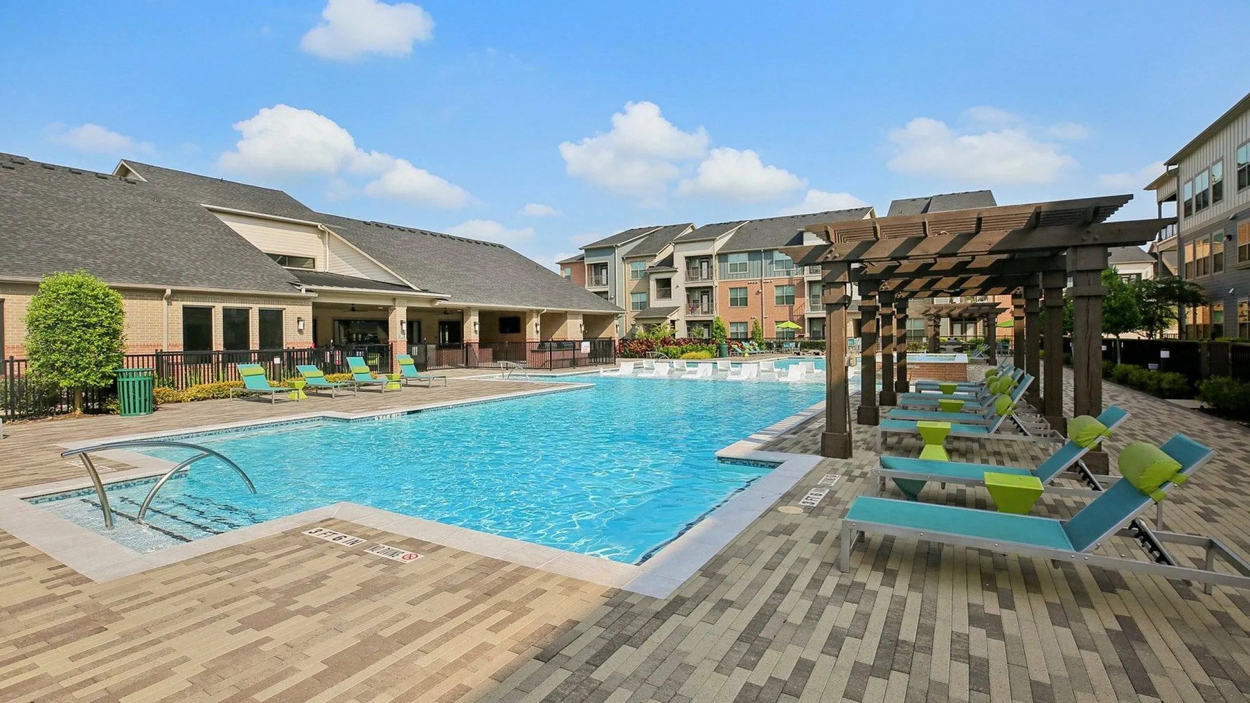 lounge style seating beside the pool