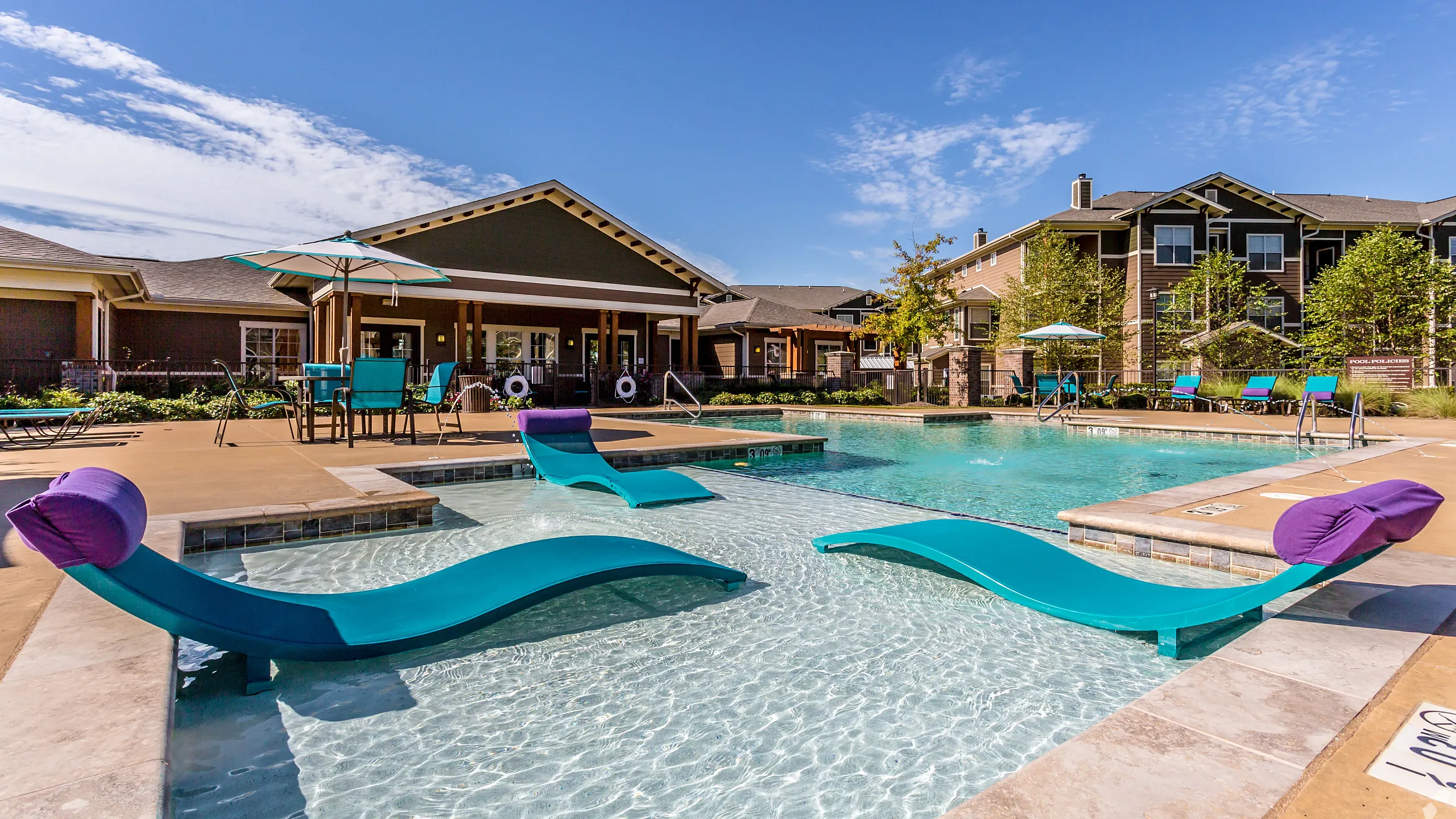 lounge seating in the pool