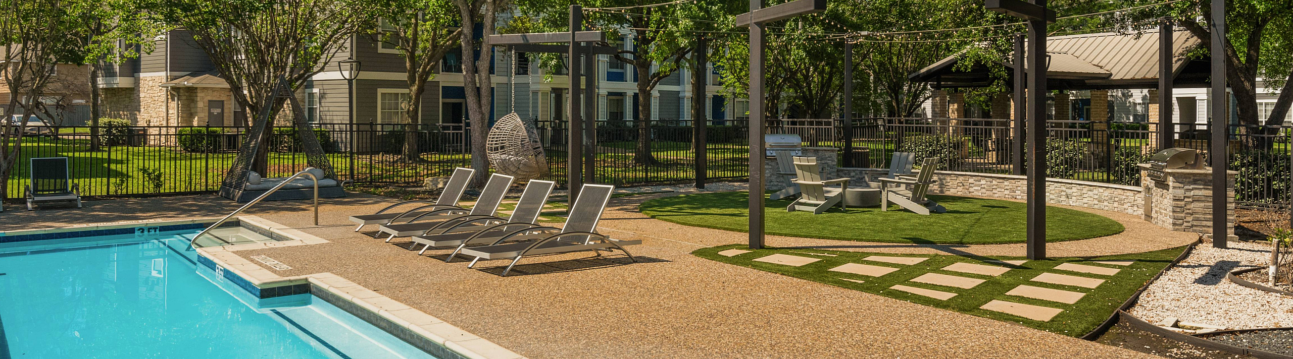 lounge seating beside the pool