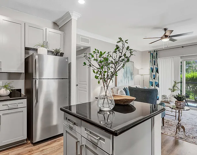 stylish unit with open kitchen and balcony