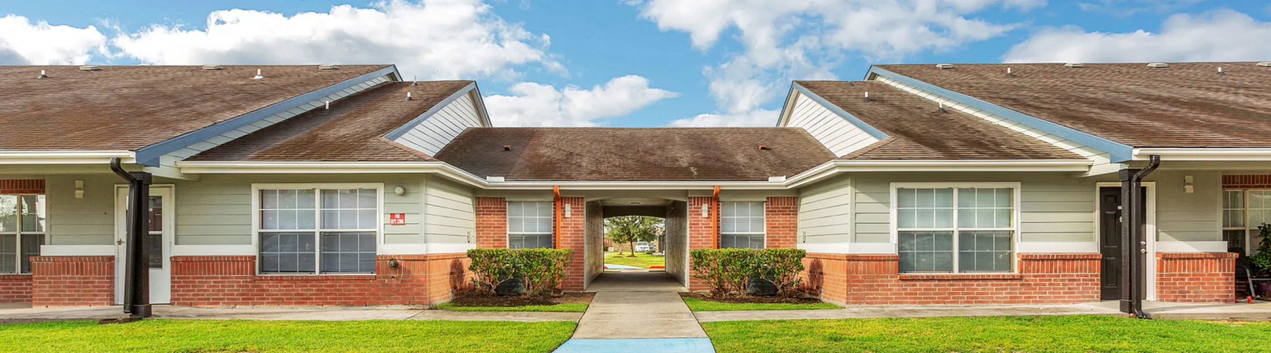 apartment housing with walk through