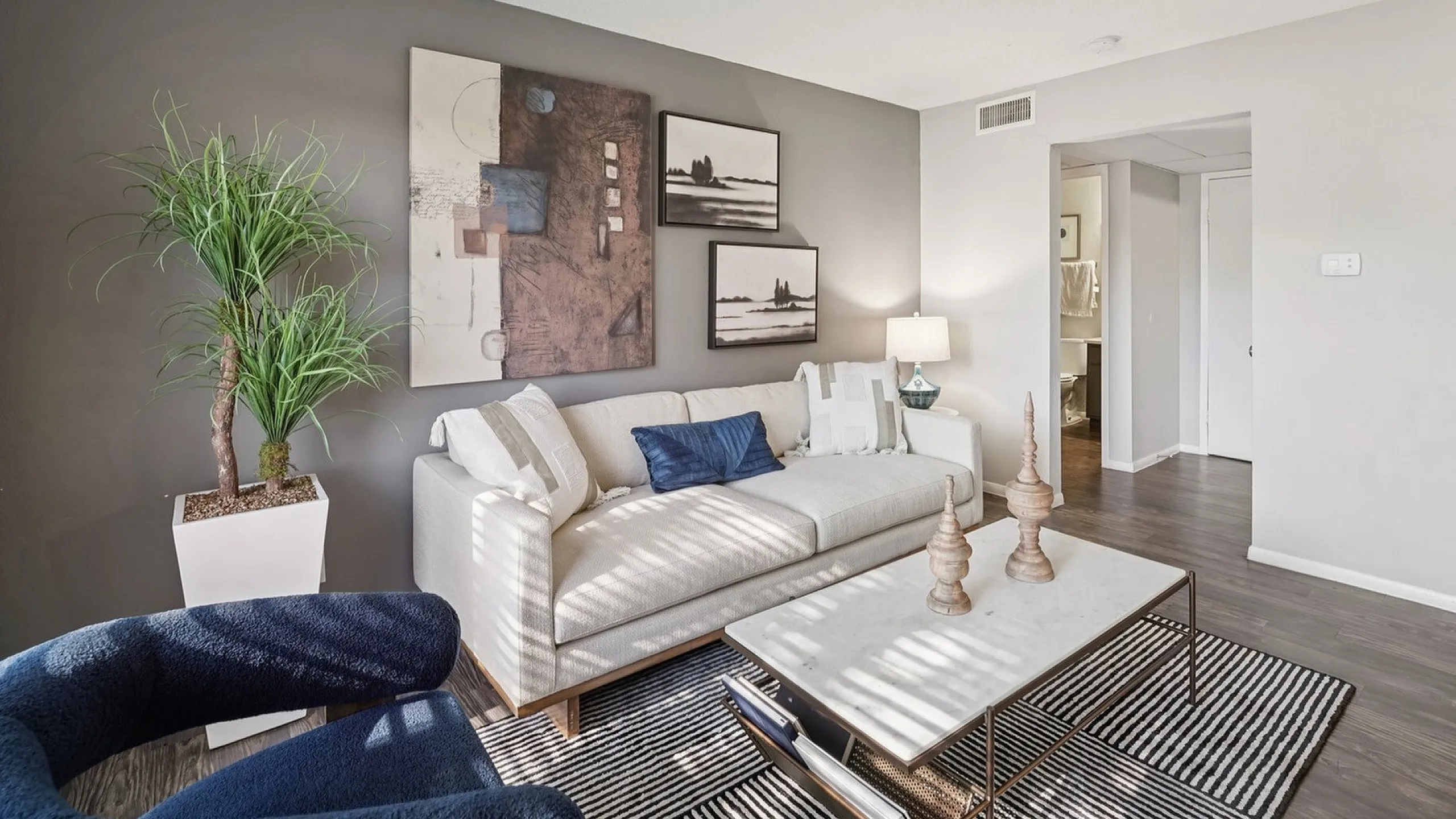 spacious living room in unit