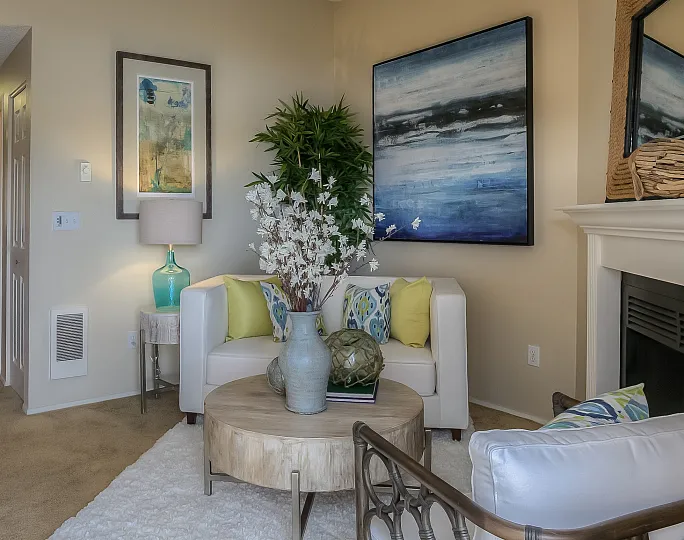 spacious living room in unit