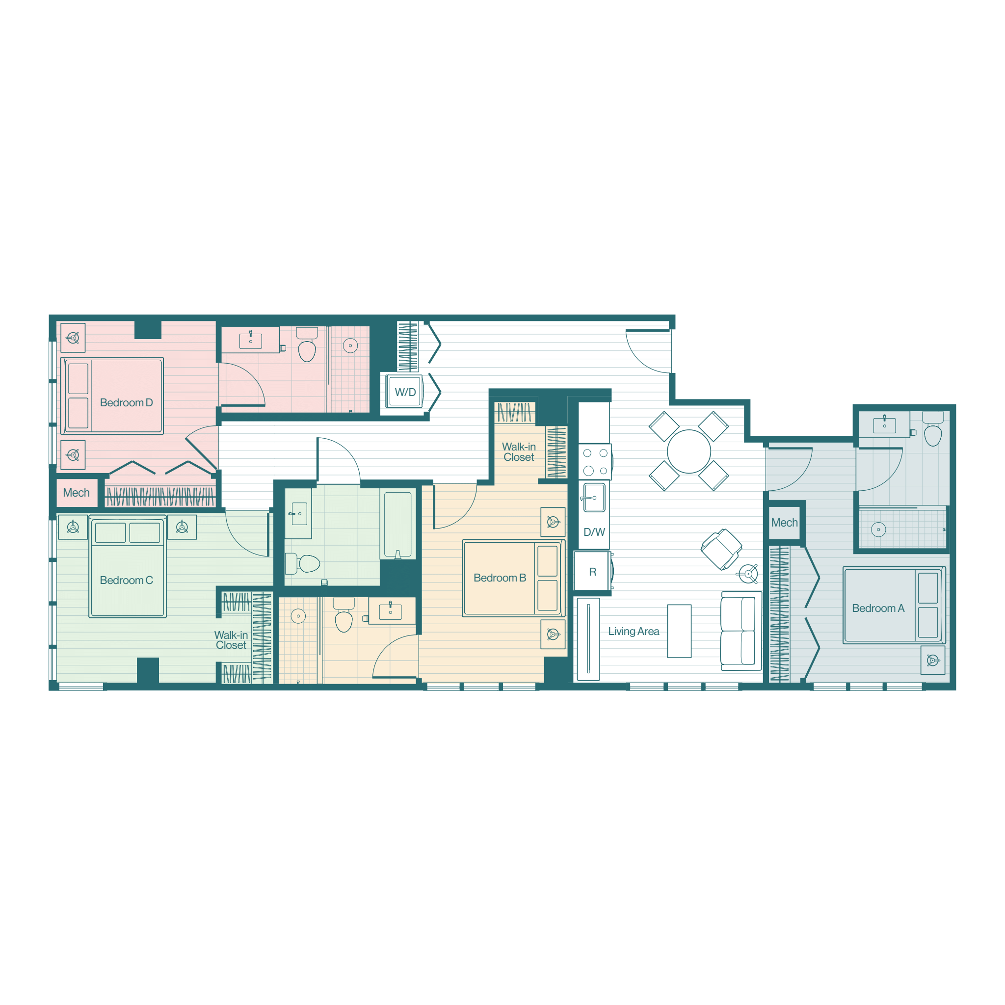 COLIVING 1BR/1BA in Prtly Furnished 4BR/4BA D5 Studio X Denver 2