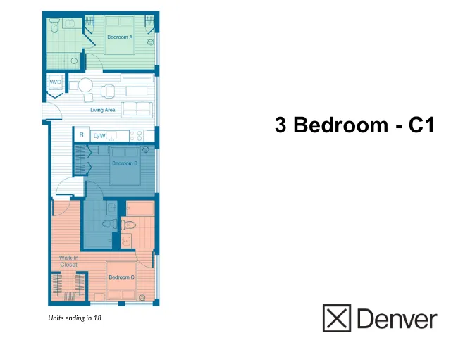 3 Bedroom Layout: C1