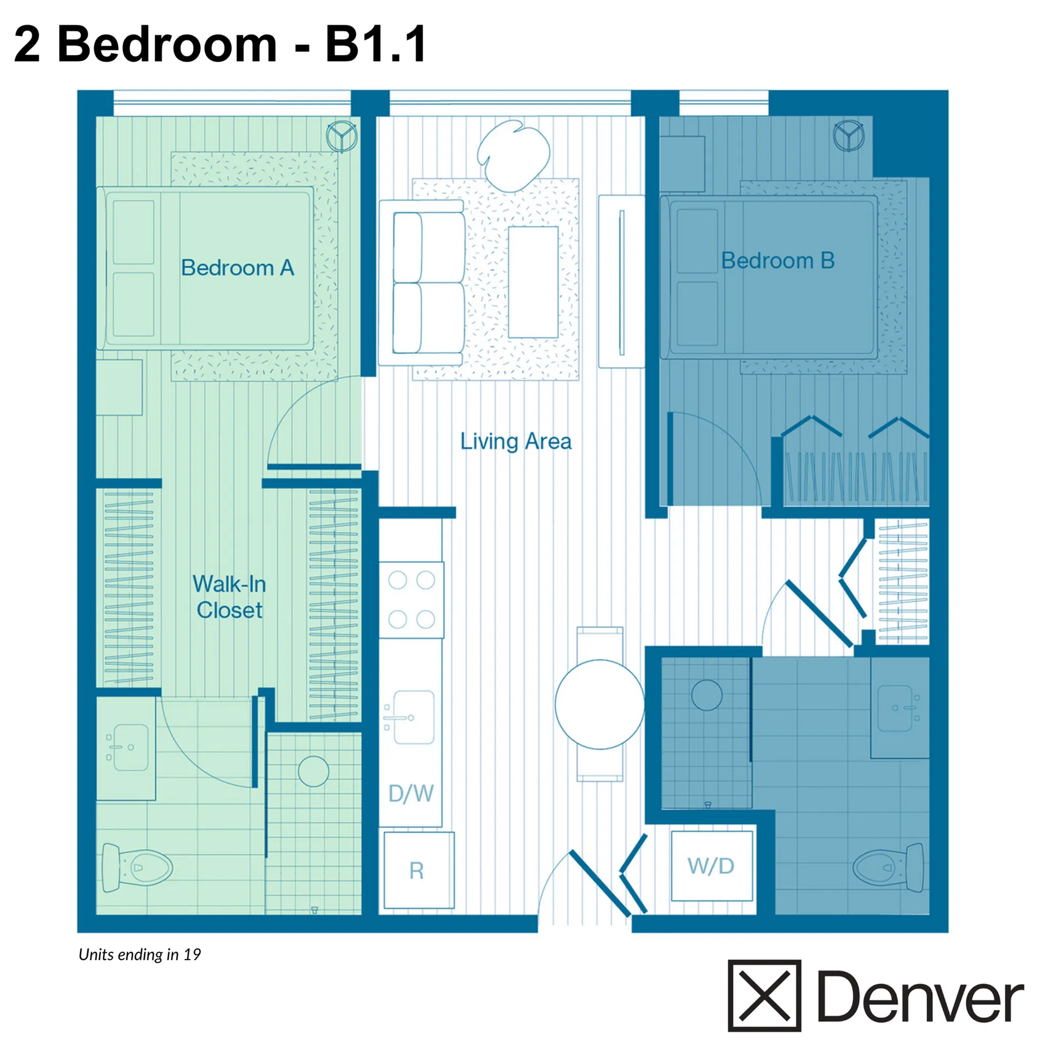 2 Bedroom - B1.1 Layout