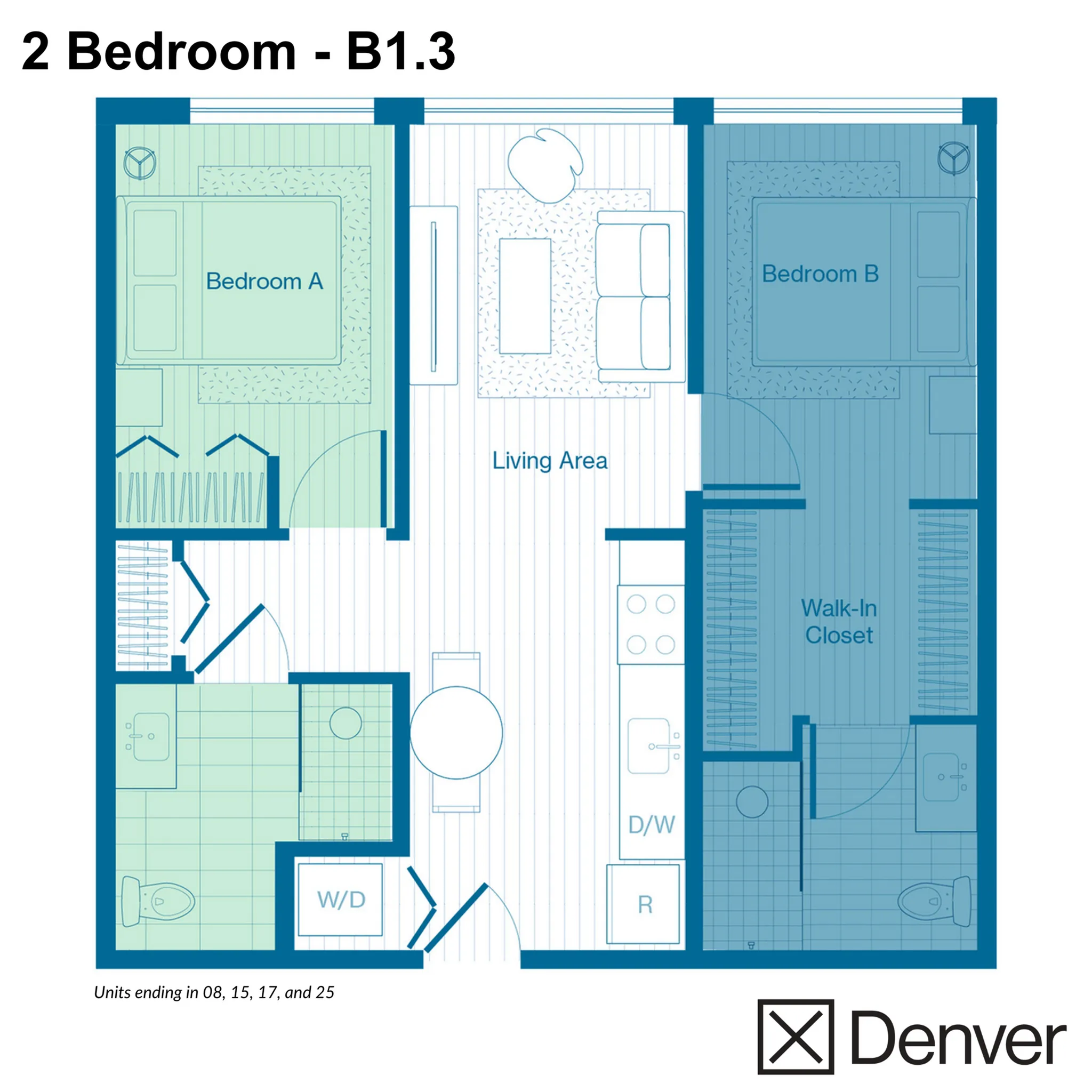 2 Bedroom - B1.3 Layout