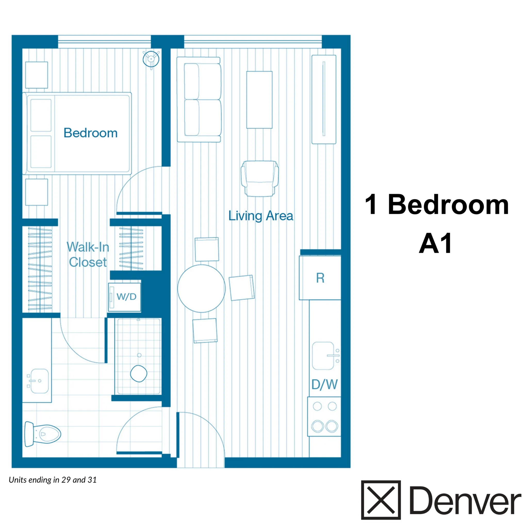 1 Bedroom Layout: A1