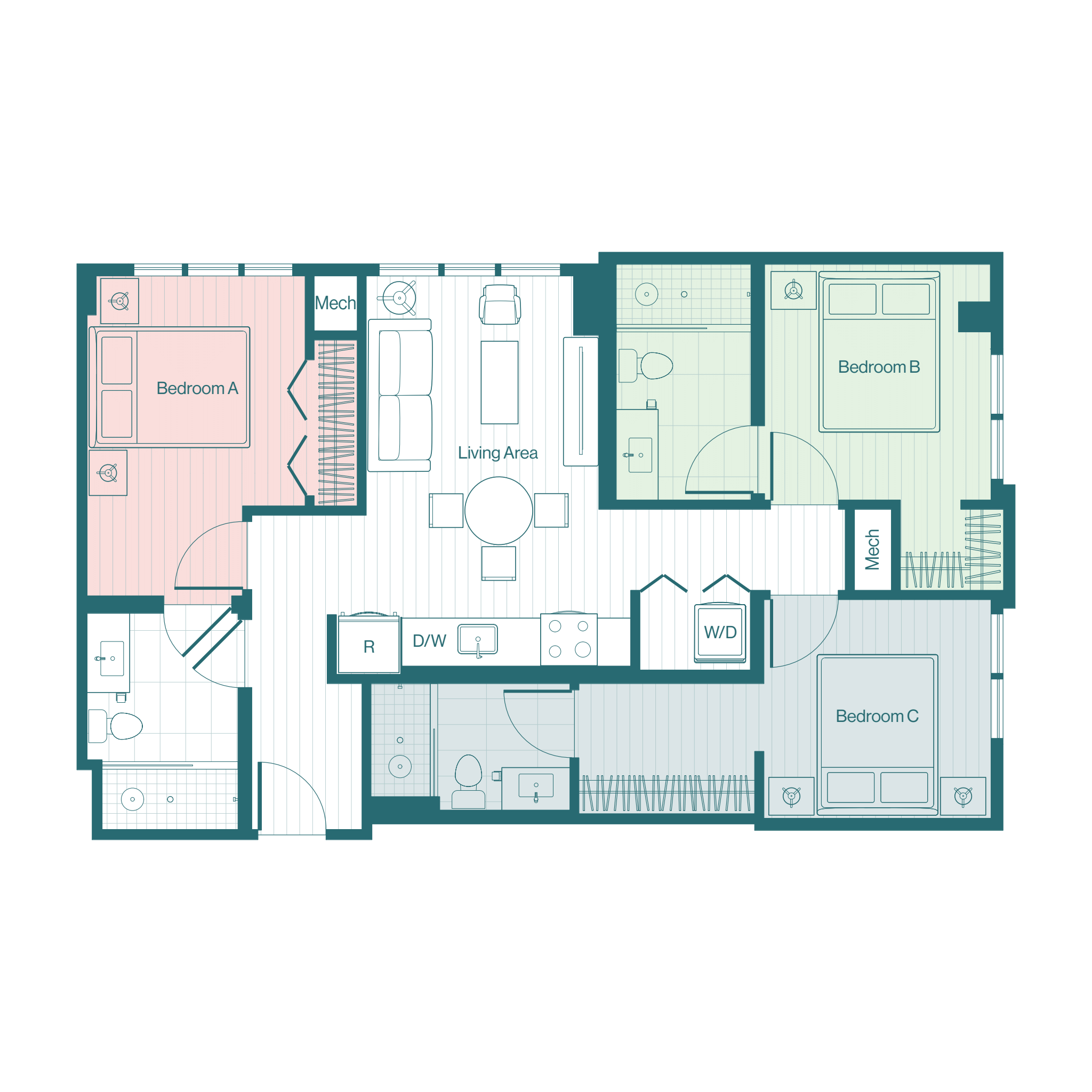 COLIVING 1BR/1BA in Furnished 3BR/3BA C4 Studio X Denver 2