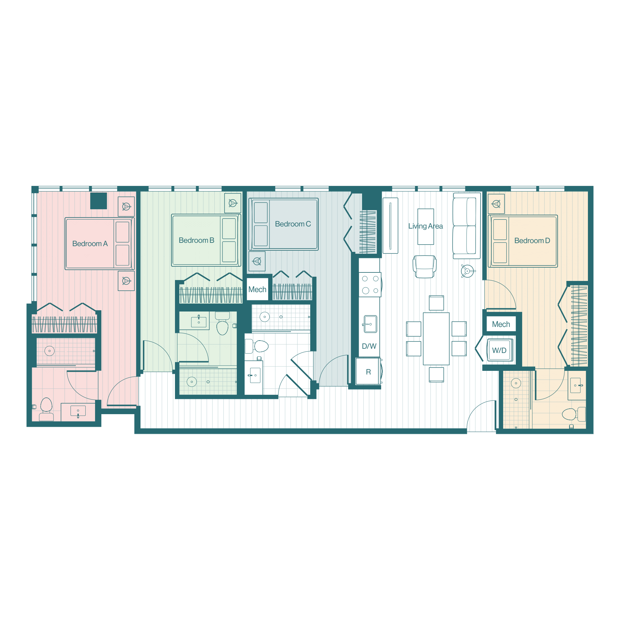 COLIVING 1BR/1BA in Prtly Furnished 4BR/4BA D6 Studio X Denver 2