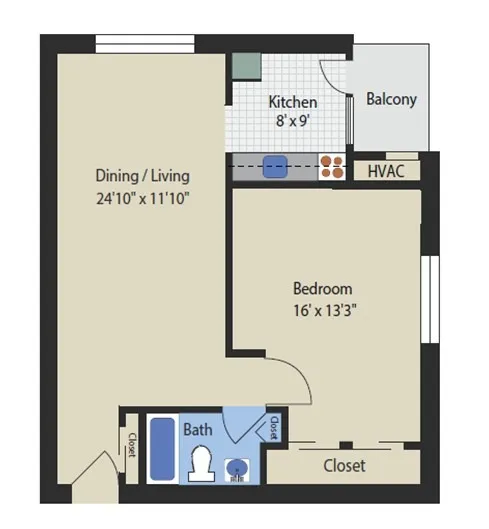 ORM - 1BR / 1BA