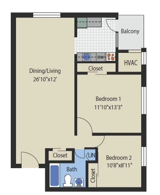 ORM - 2BR / 1BA Deluxe