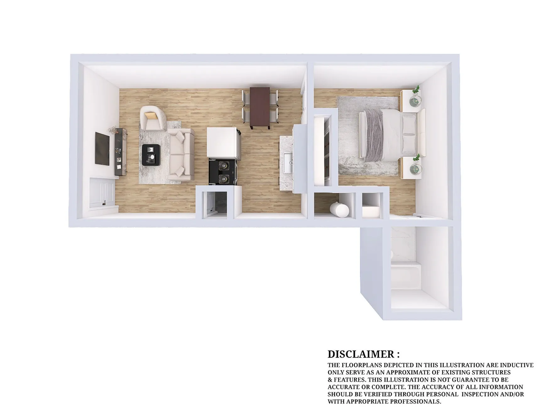 One Bedroom Floor Plan at The Echelon, apartments for rent in Dayton, OH