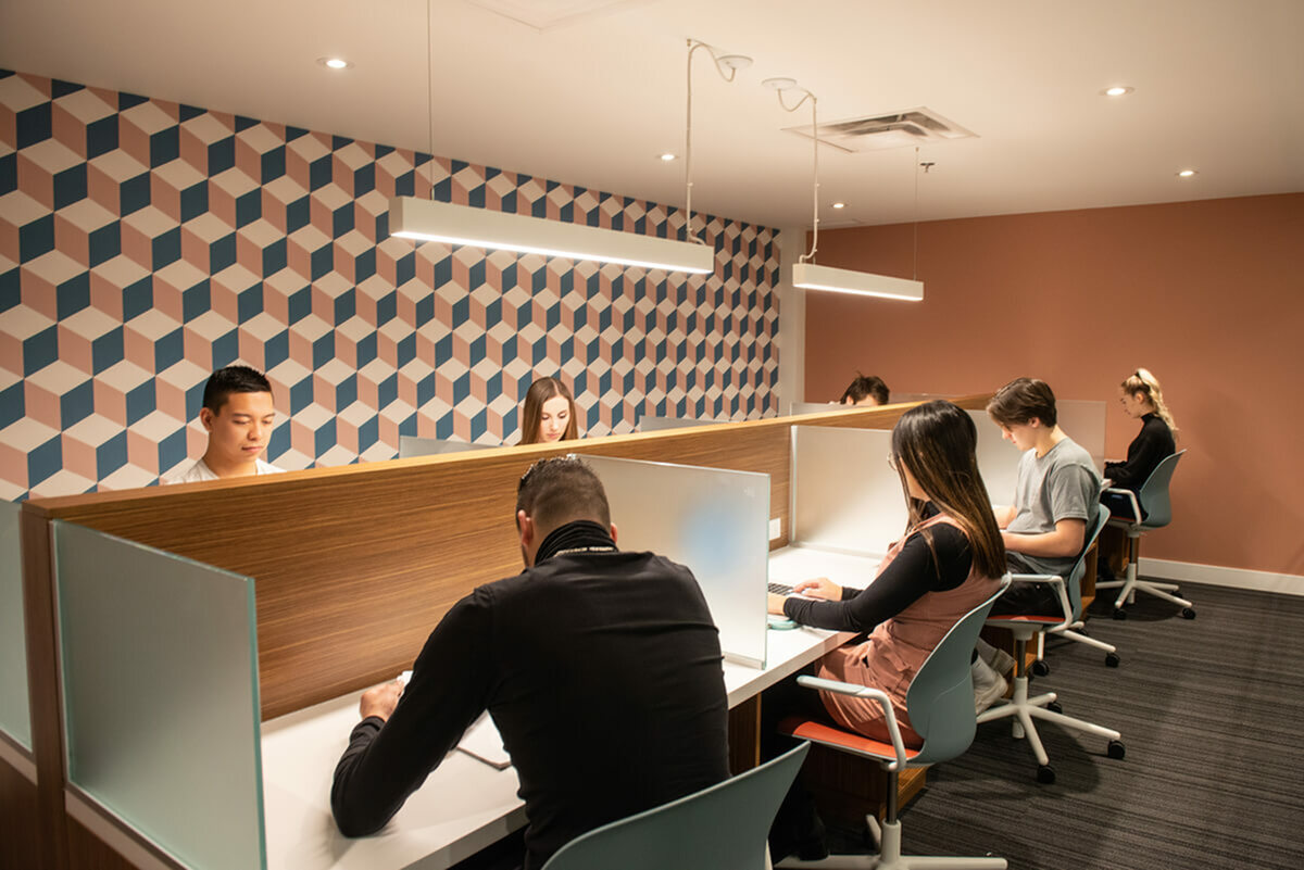 students studying