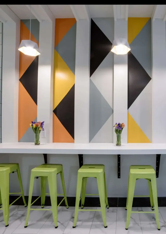study area with stools