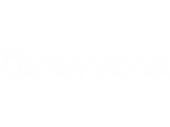 Cornerstone logo in elegant white script on a transparent background.