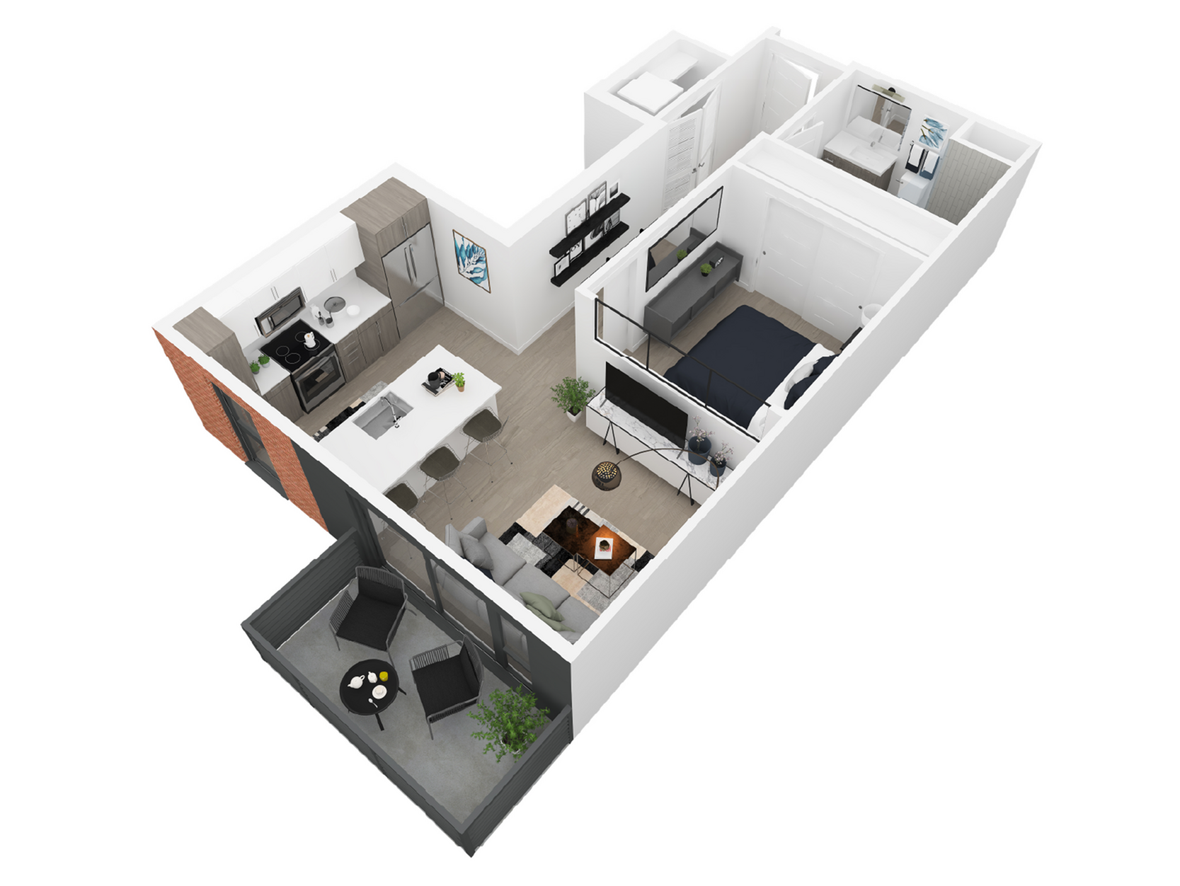 Almira 1-bedroom floor plan at Dixon Place in Sugar House near downtown Salt Lake City