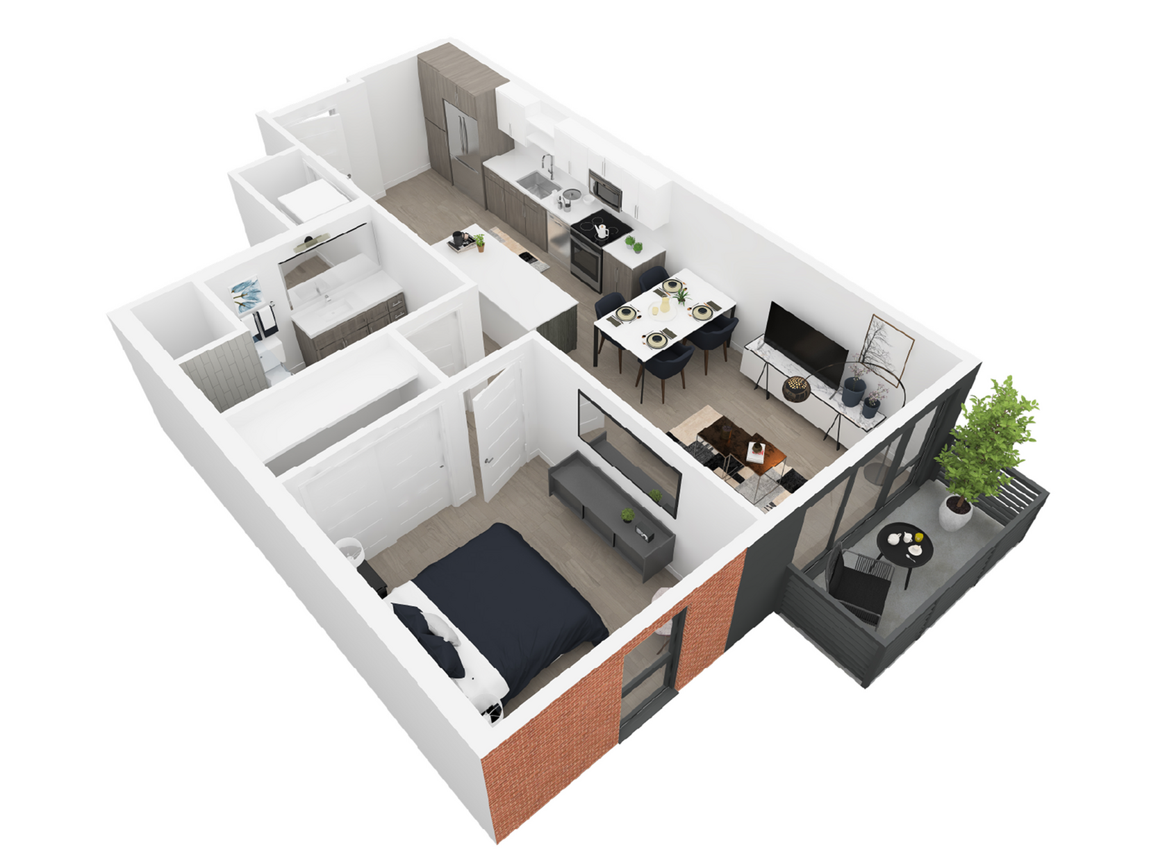 1 bedroom Margaret floor plan at Dixon Place Apartments in Sugar House, Salt Lake City
