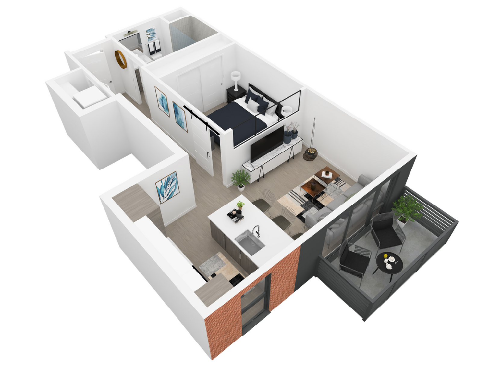 1 bedroom Mary floor plan at Dixon Place Apartments in Sugar House, Salt Lake City