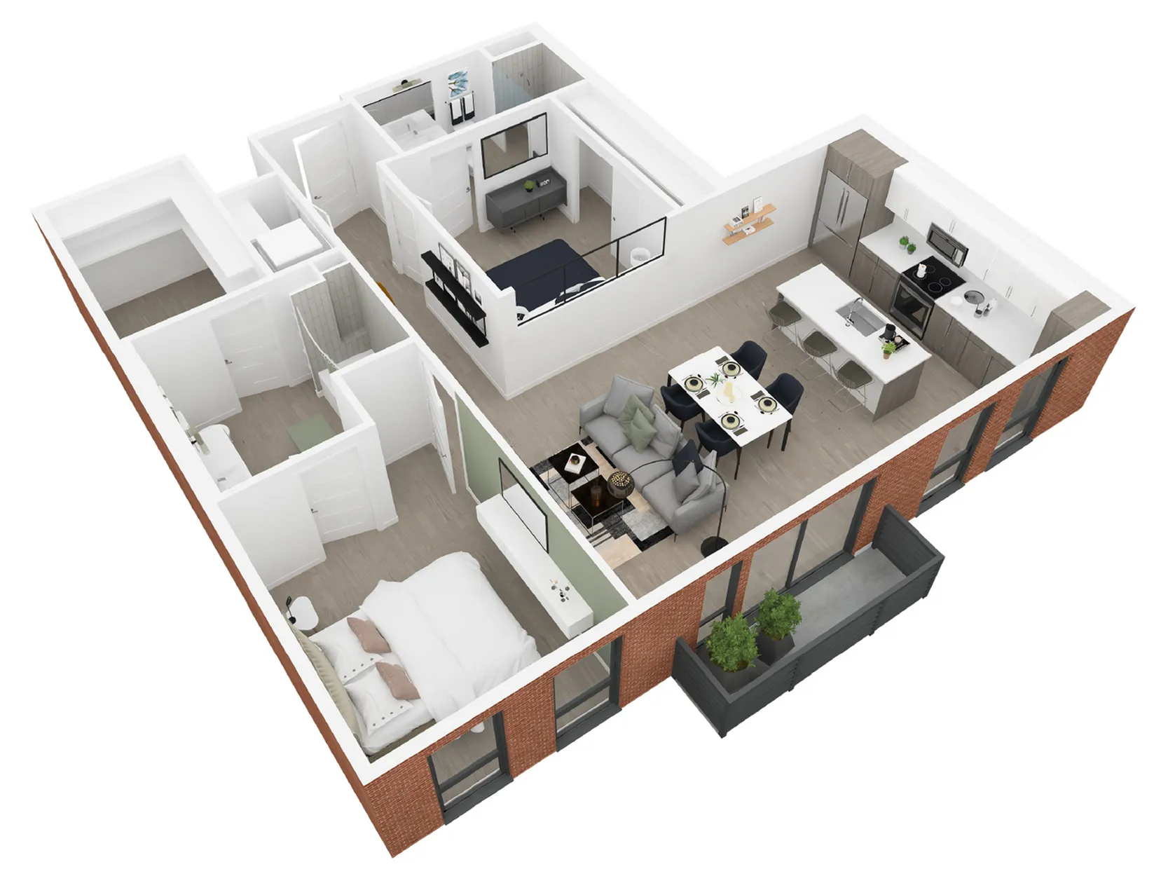 William 2-bedroom floor plan at Dixon Place near downtown Salt Lake City