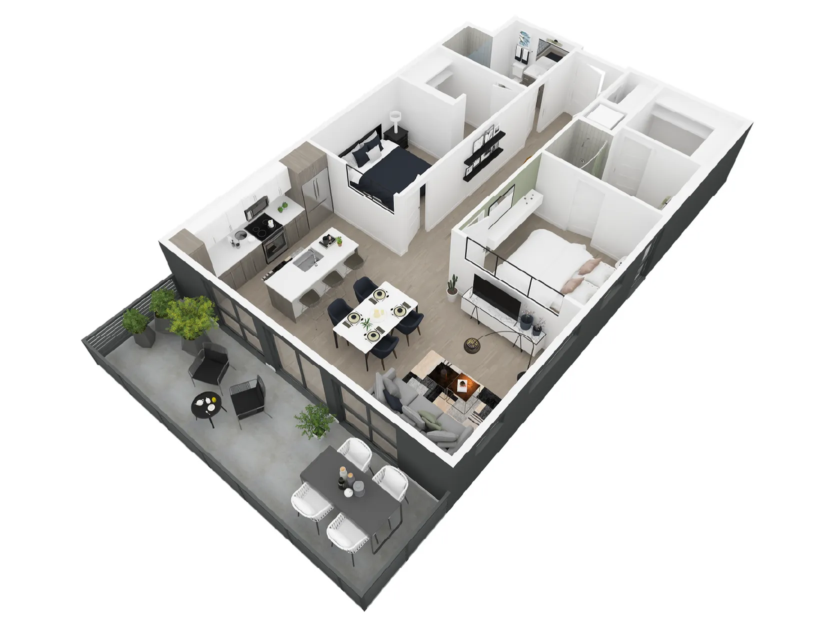 James 2-bedroom apartment layout at Dixon Place in Sugar House, Salt Lake City