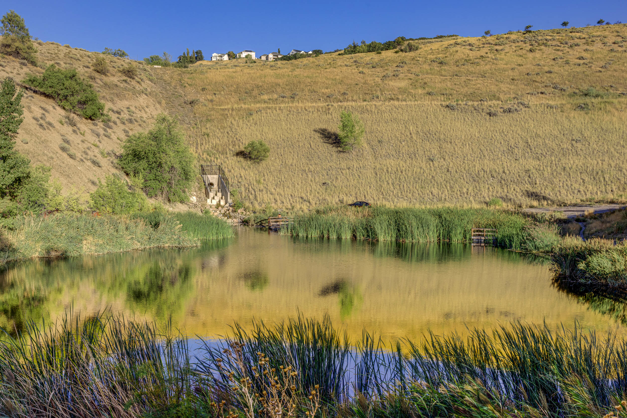 Fishing pond at Eaglewood Lofts in North Salt Lake