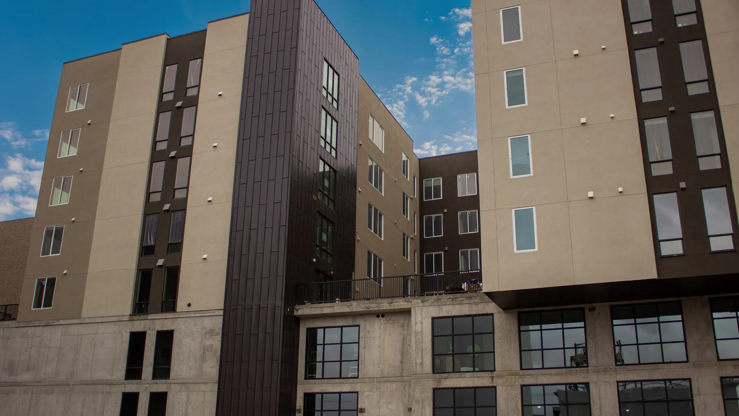 Millstone at Silo Park apartments in Salt Lake City featuring modern architecture in the Granary District.