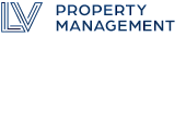 Modern logo for LV Property Management in sleek navy blue text.