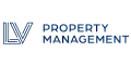 Contemporary LV Property Management logo design featuring bold, geometric elements.