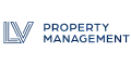 Sleek LV Property Management logo in modern blue font, representing premium real estate services.
