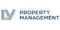 LV Property Management logo in sleek, modern design with bold blue typography.