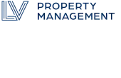Sleek LV Property Management logo in elegant navy blue font.