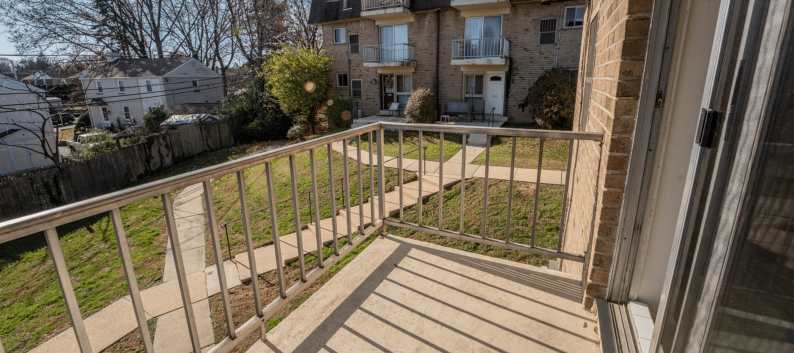 Spacious terrace at Valley High Apartments providing outdoor space for residents
