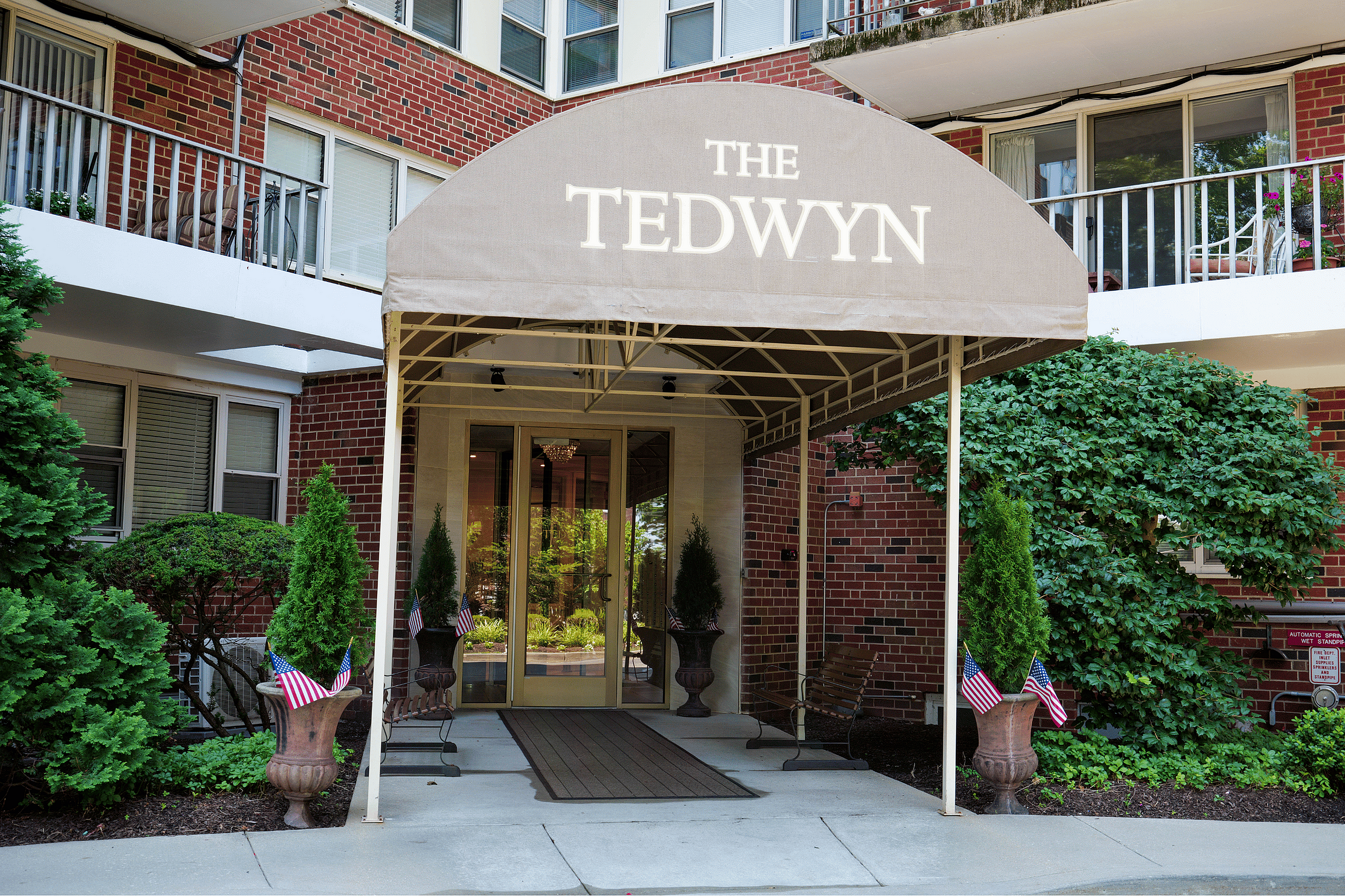 Secure code entry system at the entrance of a 55+ apartment building on the Main Line in Philadelphia.