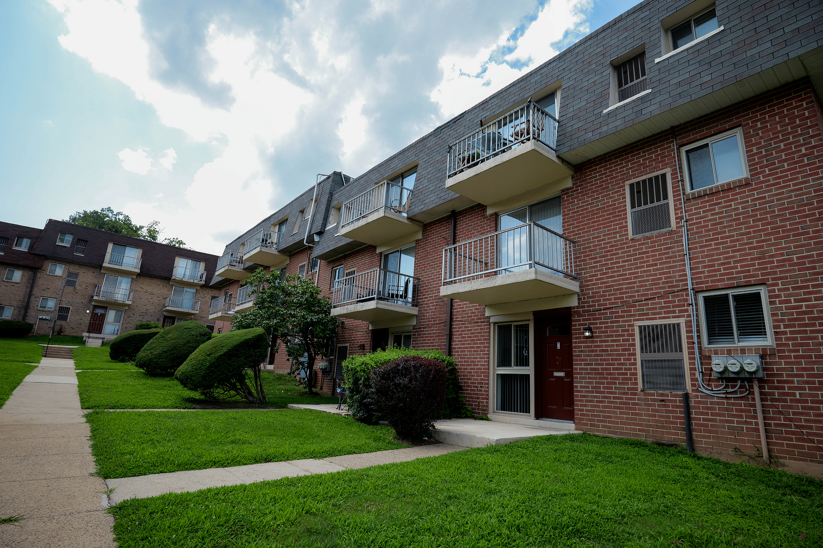 Private apartment entrances at Valley High Apartments in Roxborough for added privacy and convenience