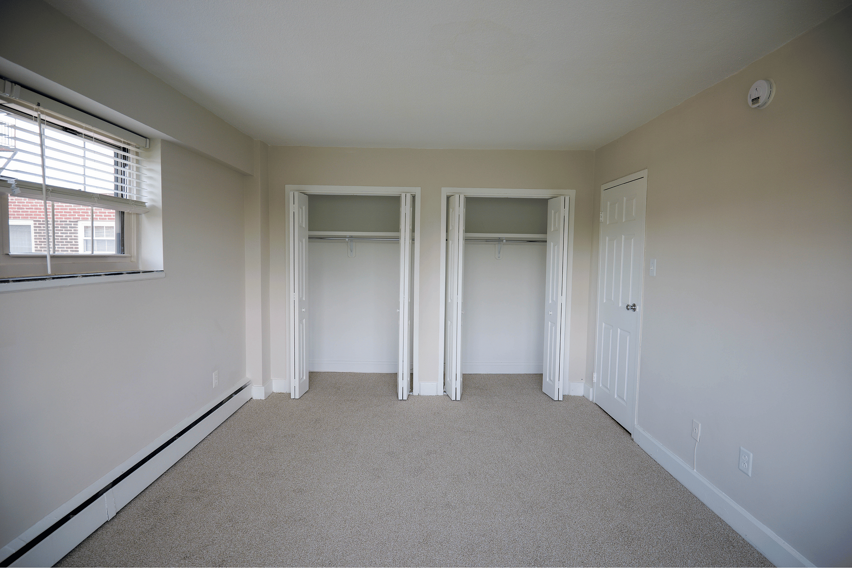 Two‑bedroom layout with open living space and natural light in Bryn Mawr