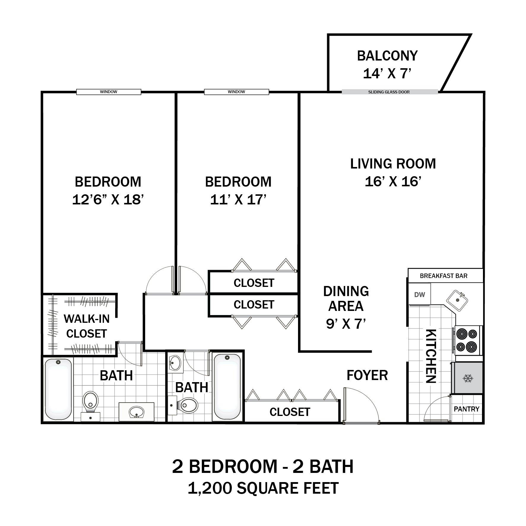 Radcliff House 2 Bd - 2 Ba Pantry