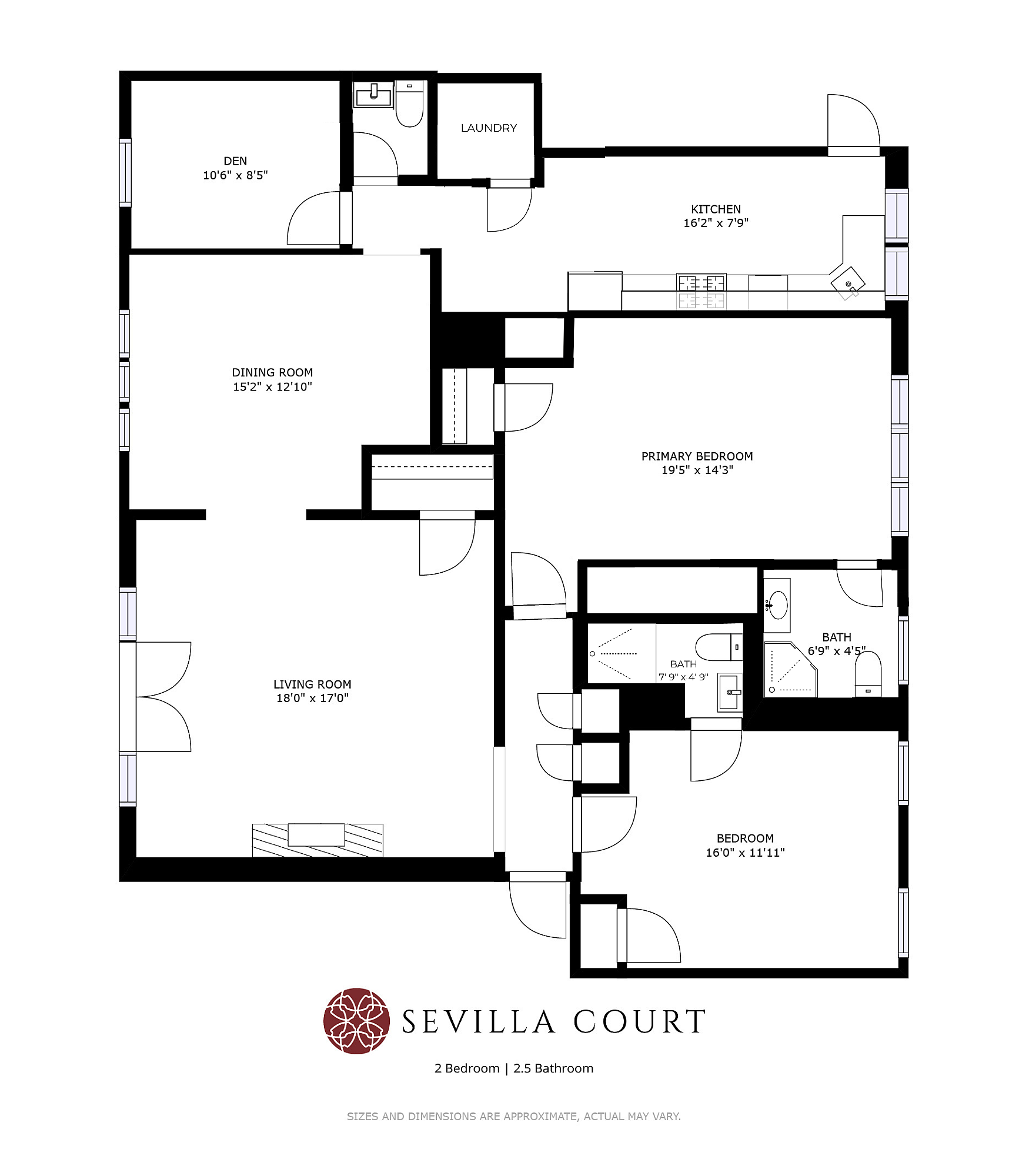 2 bedroom 2.5 bath floorplan