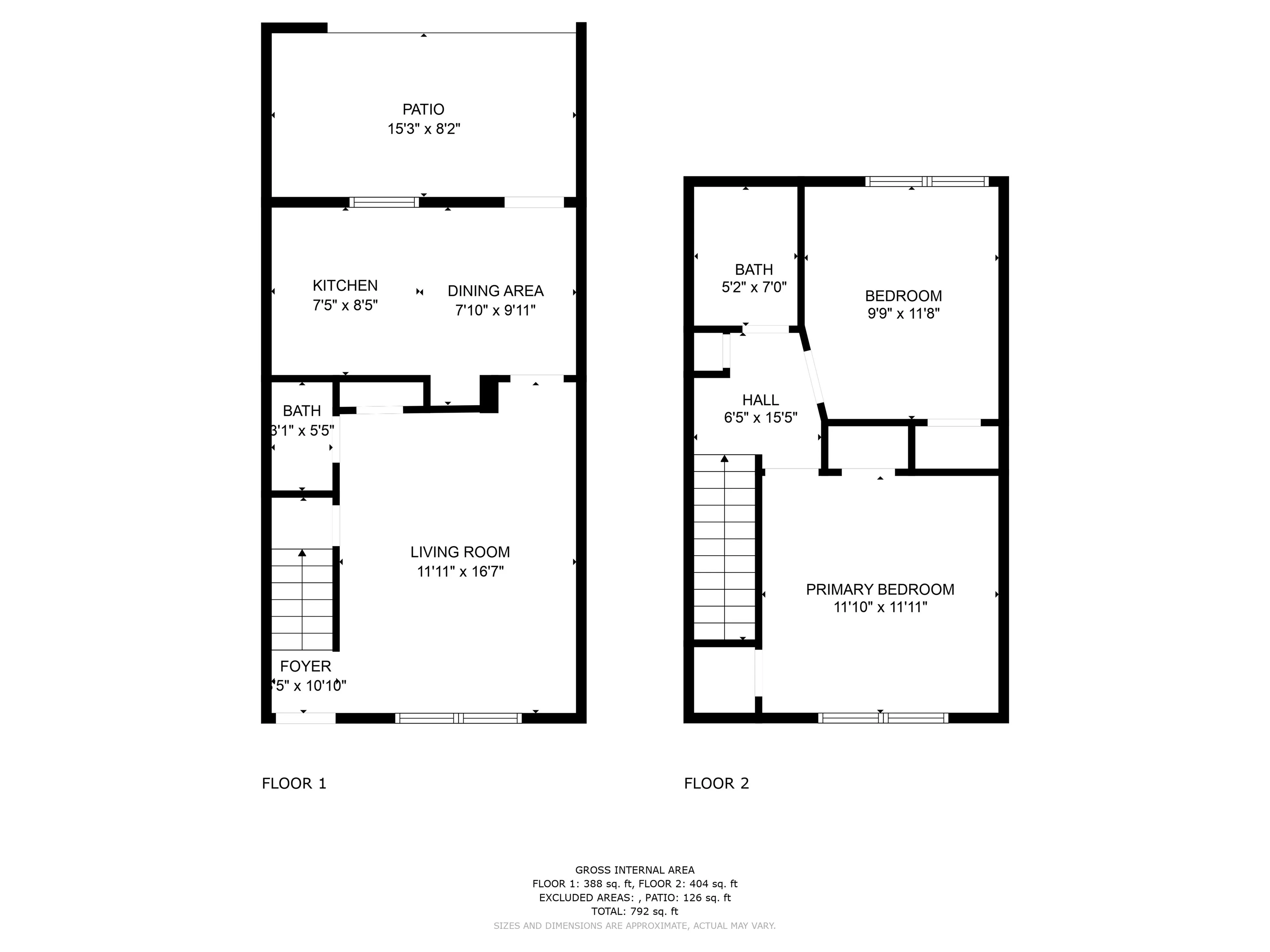 2 x 1.5 Floor Plan