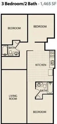 3bd2bt floorplan