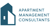 Sleek logo for Apartment Management Consultants featuring a stylized blue building icon.